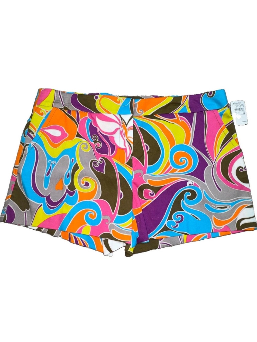 Trina Turk Women’s Shorts Size 12 NWT Multicolor Retro Print Cotton $198